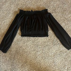 Divided Black small off the shoulder long sleeve blouse.